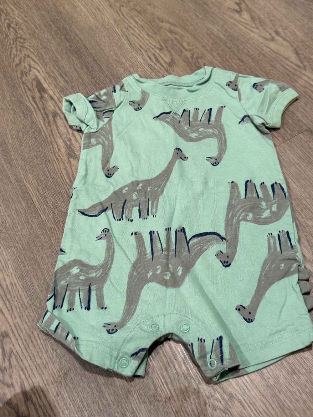 Carter's Just One You Baby Boys Size 12M Green Dino Short Sleeve Romper